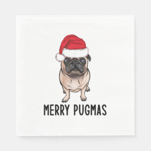 Pug Merry Christmas Pug Merry Pugmas Napkin