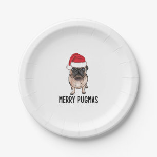 Pug Merry Christmas Pug Merry Pugmas Paper Plate