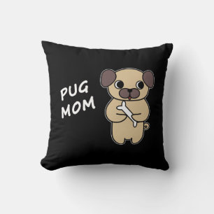 PUG MOM - Black Cushion