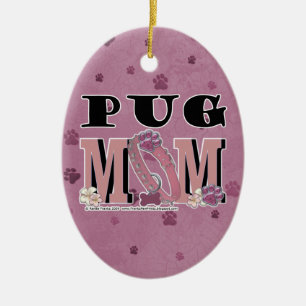 Pug MOM Ceramic Tree Decoration