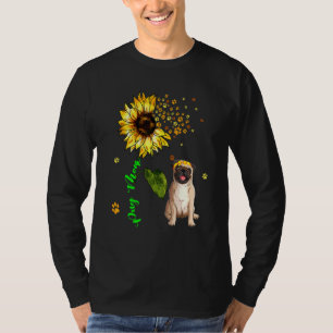 Pug Mom Cute Sunflower Dog Paws Owner Family T-Shirt