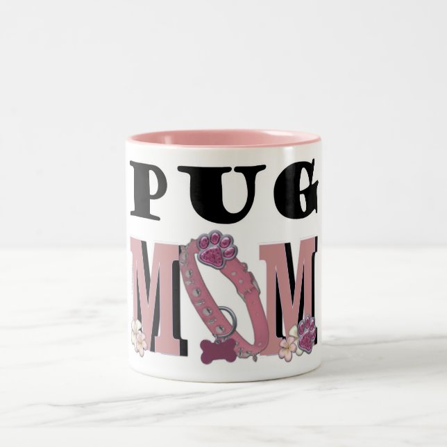 Pug MOM Two-Tone Coffee Mug (Center)
