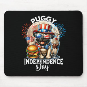 Pug Moon Independence Day Pug Mouse Mat