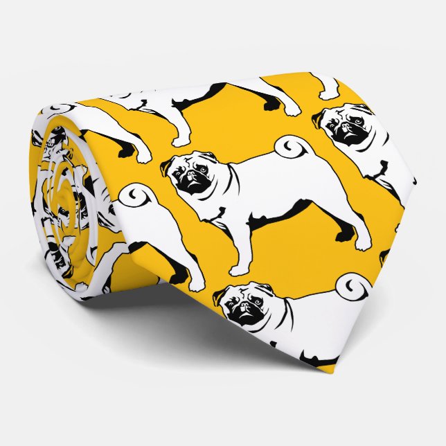 Pug Mops Tie (Rolled)