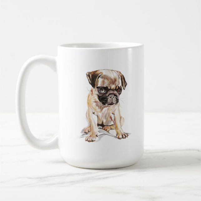 Pug Mug – Cute Dog Mom Latte Mug Gift (Left)