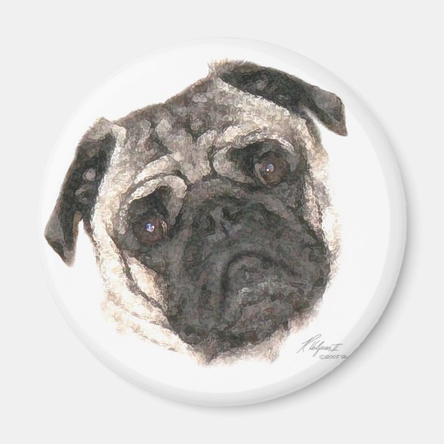 Pug Mug Magnet (Front)