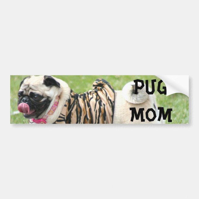 Pug Mum Bumper Sticker (Front)