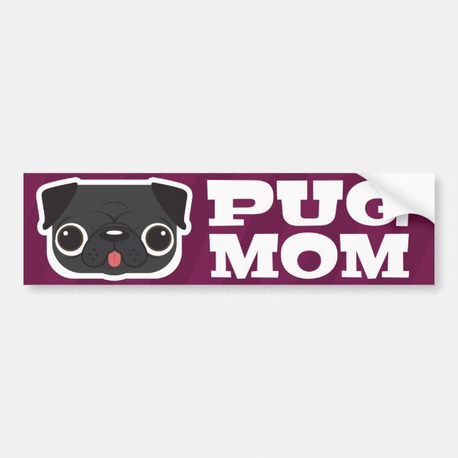 Pug Mum Bumper Sticker (Front)