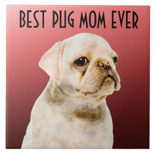 Pug Mum Ceramic Tile