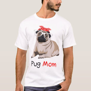 Pug Mum Dog Bandanna Pet Lover Gift Womens Pug T-Shirt