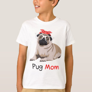 Pug Mum Dog Bandanna Pet Lover Gift Womens Pug T-Shirt