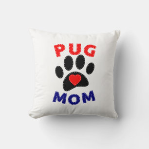 Pug Mum Dog Mum Drawing Cushion