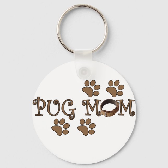 Pug Mum Key Ring (Front)