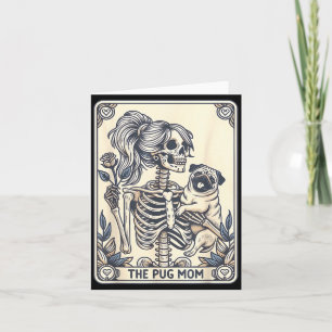 Pug Mum Tarot Card Skeleton Pug Mum Halloween Dog