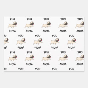 Pug Mum Wrapping Paper Sheet