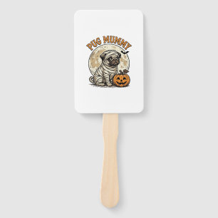 Pug Mummy Halloween Vintage Dog Shirt Design_1 Hand Fan