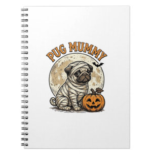 Pug Mummy Halloween Vintage Dog Shirt Design_1 Notebook