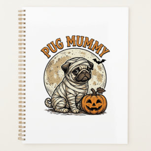 Pug Mummy Halloween Vintage Dog Shirt Design_1 Planner