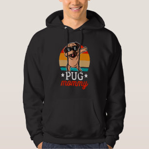 Pug Mummy Vintage Pug Dog Dabbing Happy Mother's Hoodie