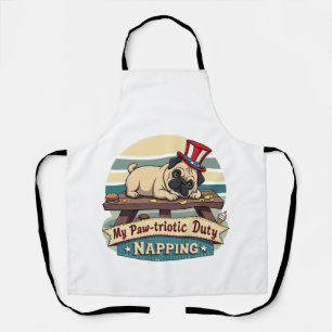Pug Napping Apron