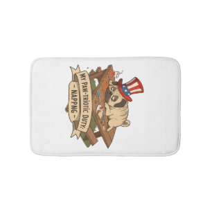 Pug Napping Bath Mat