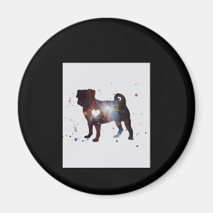 Pug Nebula Pug Dog Lover Nebula Lover Gift Magnet