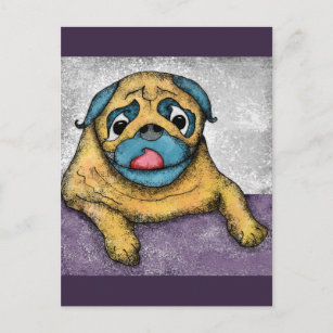 Pug Needs Your Lunch Postcard