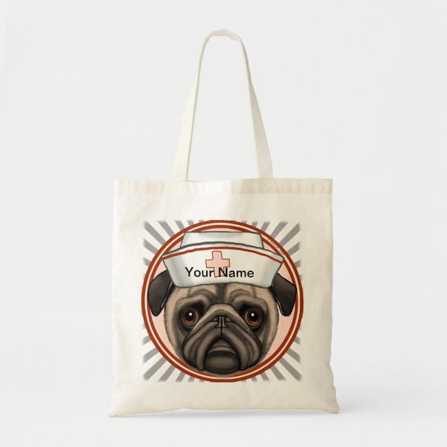 Pug Nurse Tote Bag (Front)