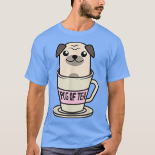 Pug Of TeaCool Herbal Beverage Drinkers Funny Anim T-Shirt