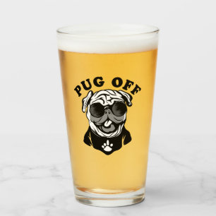 Pug Off Funny Pun Humour For Pug Lovers Glass
