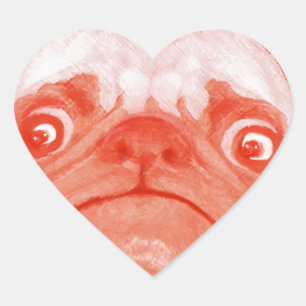 PUG_orange3.png Heart Sticker