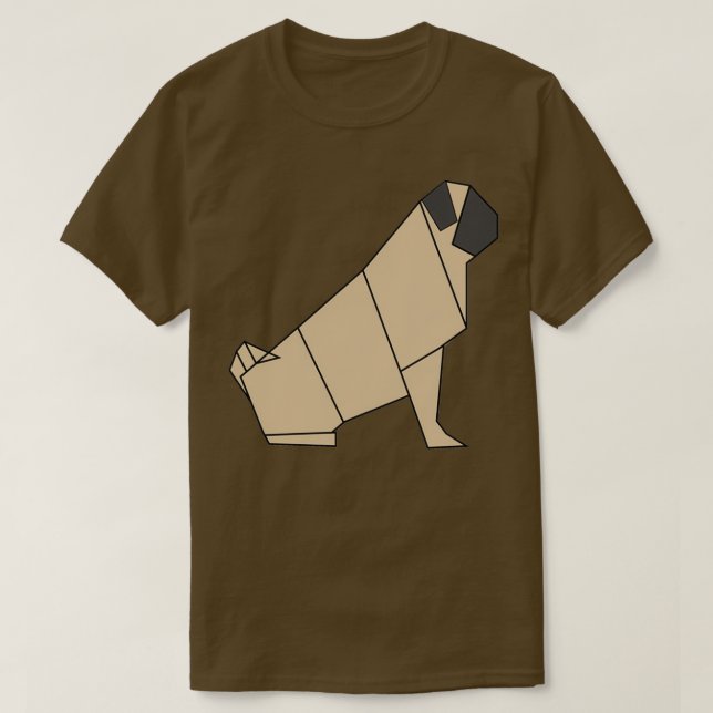 Pug Origami funny design T-Shirt (Design Front)