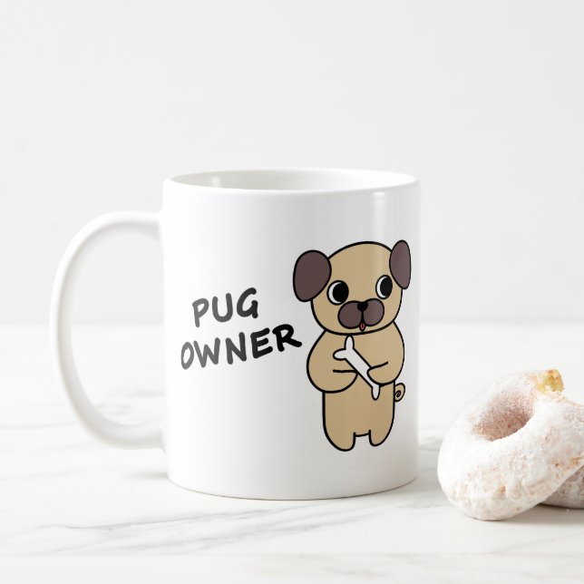 PUG OWNER Coffee Mug (With Donut)