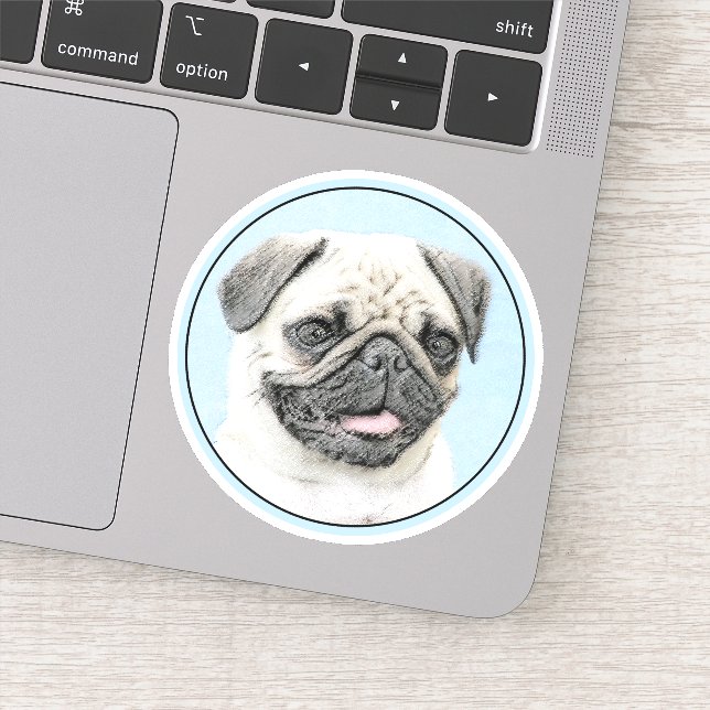 Pug Painting - Cute Original Dog Art (Detail)