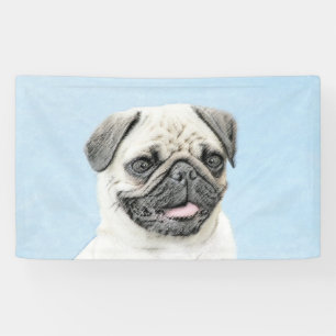 Pug Painting - Cute Original Dog Art Banner
