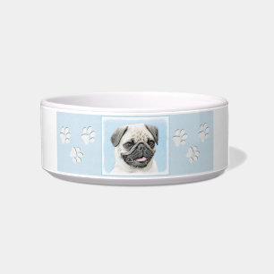 Pug Painting - Cute Original Dog Art Bowl