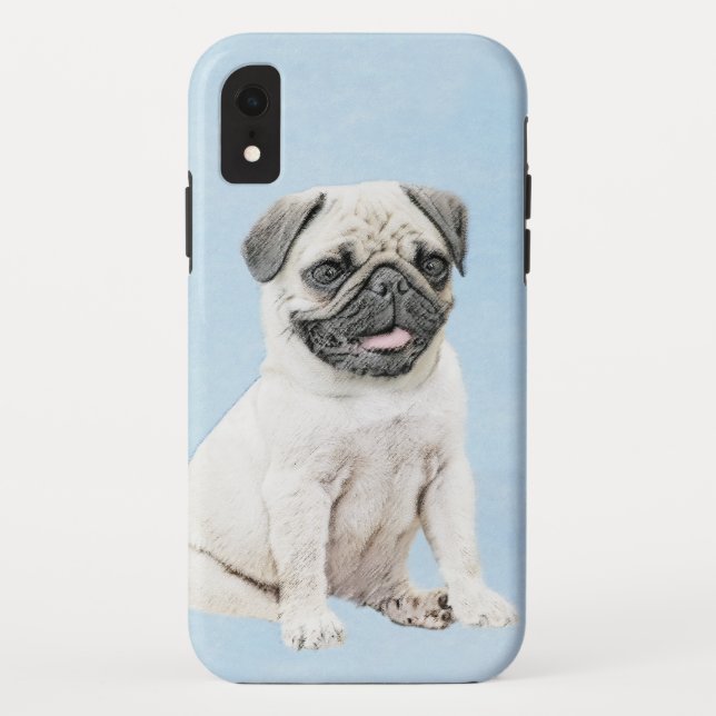Pug Painting - Cute Original Dog Art Case-Mate iPhone Case (Back)