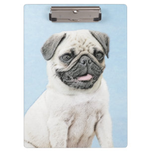 Pug Painting - Cute Original Dog Art Clipboard