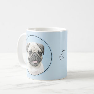 Pug Painting - Cute Original Dog Art Coffee Mug