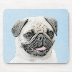 Pug Painting - Cute Original Dog Art Mouse Mat