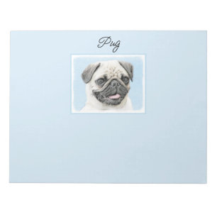 Pug Painting - Cute Original Dog Art Notepad
