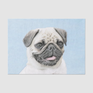 Pug Painting - Cute Original Dog Art Tissue Paper