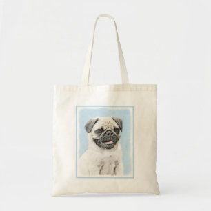 Pug Painting - Cute Original Dog Art Tote Bag
