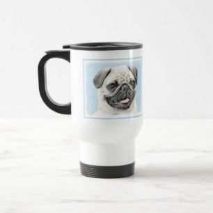 Pug Painting - Cute Original Dog Art Travel Mug