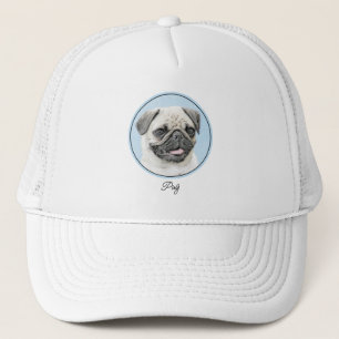 Pug Painting - Cute Original Dog Art Trucker Hat