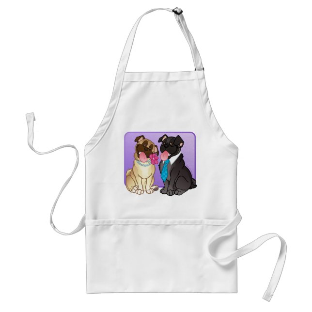 Pug Pair Apron (Fawn/Black) (Front)