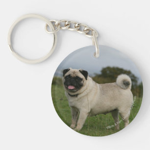 Pug Panting Key Ring
