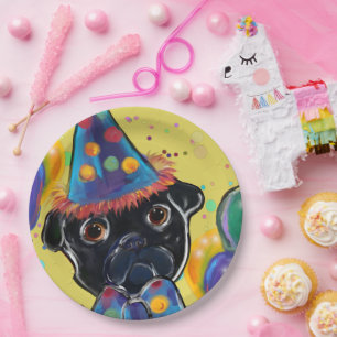 Pug      paper plate
