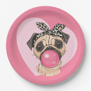 Pug Paper Plate