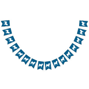 Pug Party Blue Theme Celebration Bunting